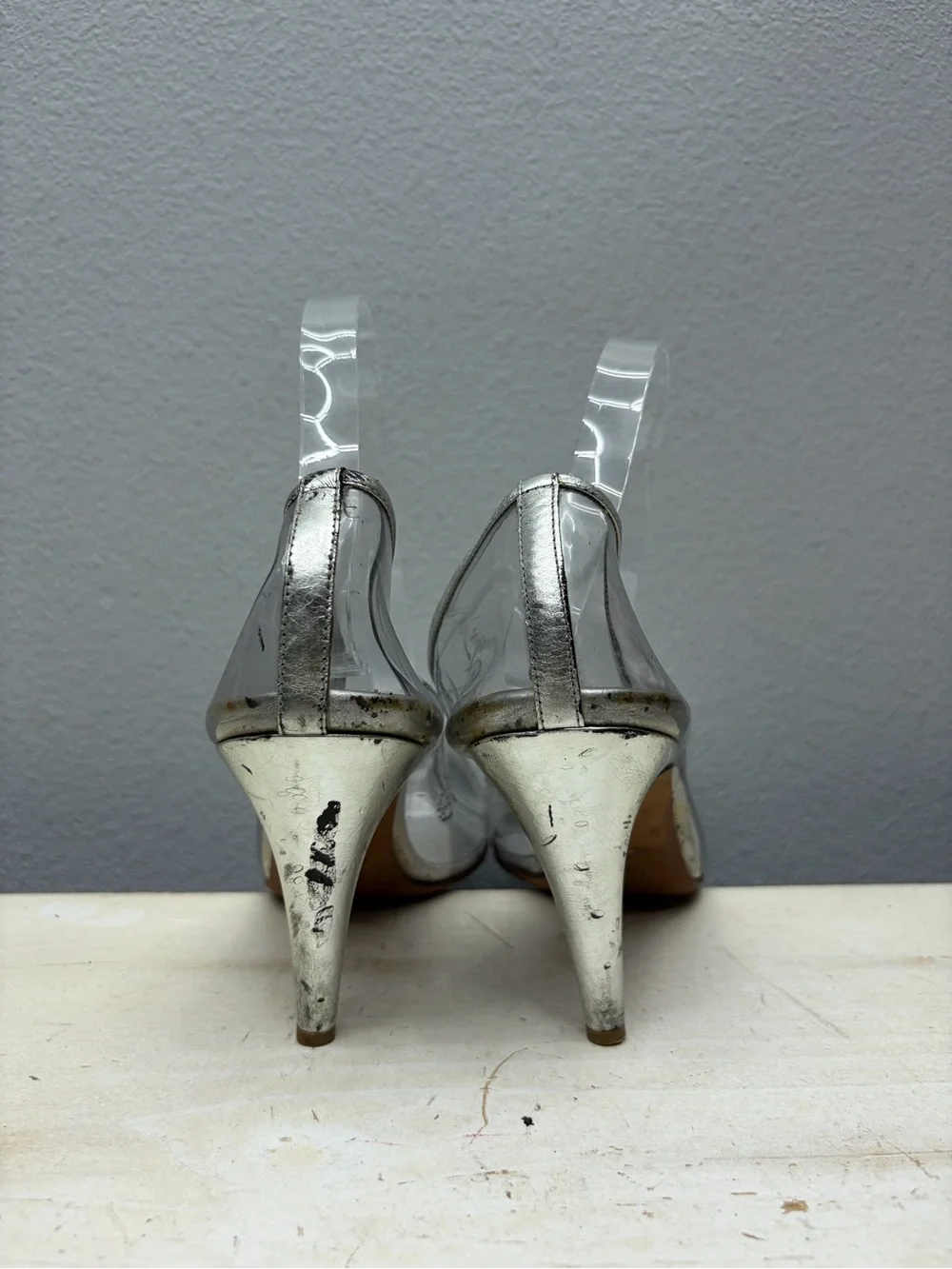 Chanel Y2K Clear PVC And Silver Toe Cap Pumps Size 39